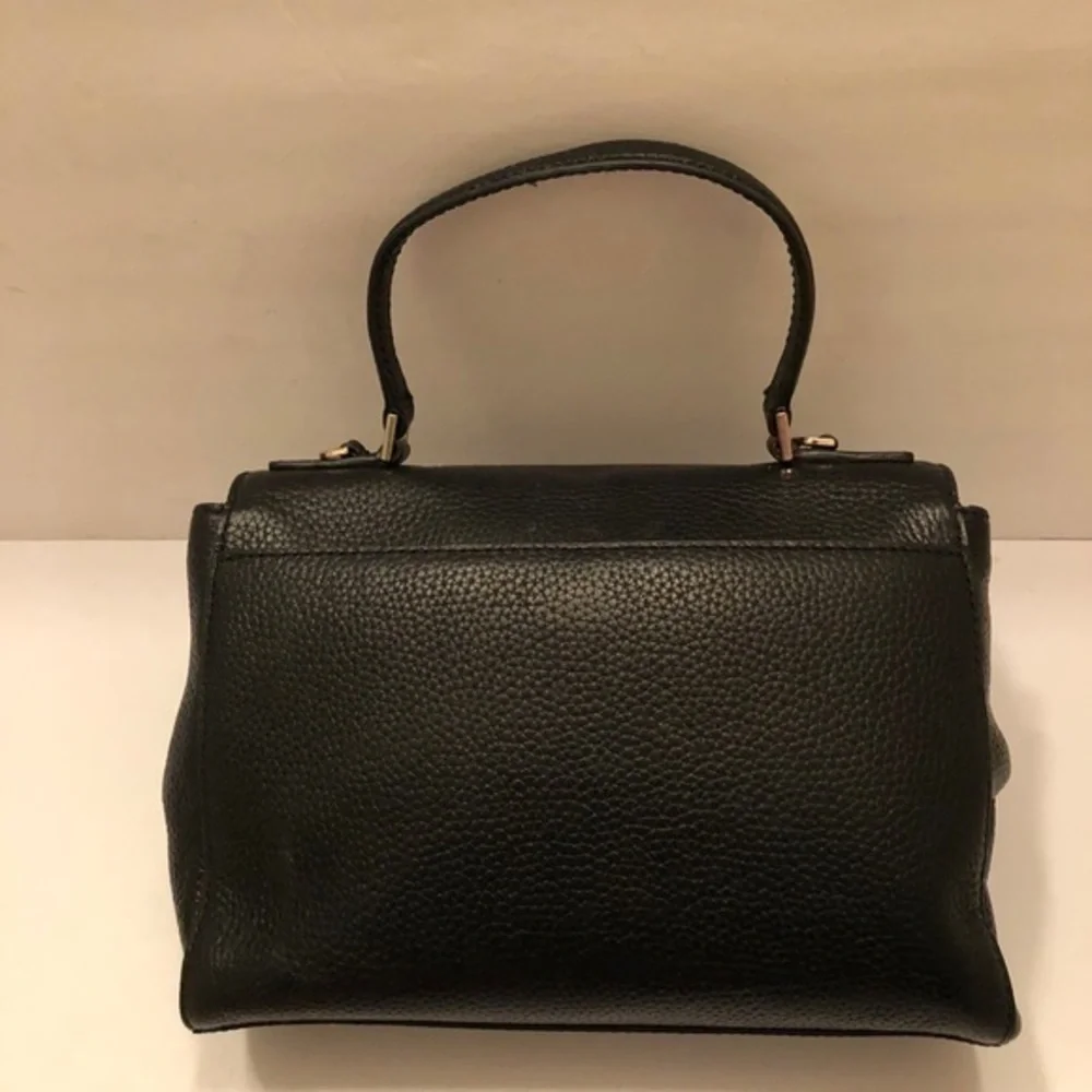 Michael kors black leather top handle bag